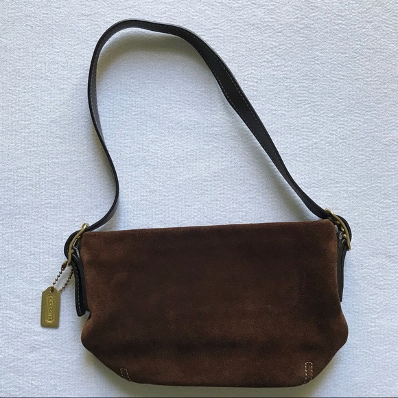 Coach 2 Bag Wristlet Rainbow Stripe Brown Suede - Picture 5 of 8